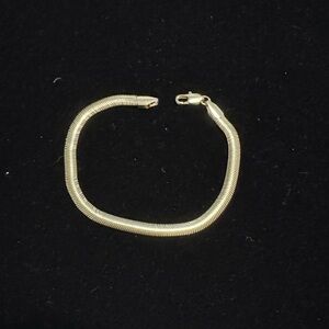 Elegant Gold Herringbone Bracelet 7.5 in 18k plated